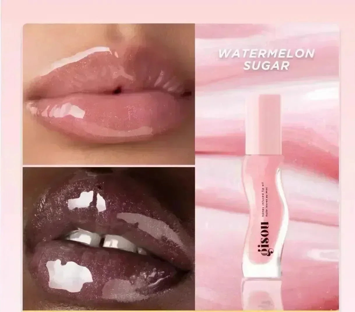 Gisou Moisturizing Glazed Plum Lip Balm Lip Oil Gloss Care Of The Lips Benetitnt For Lips Plumping Exfoliating Plumping Gloss