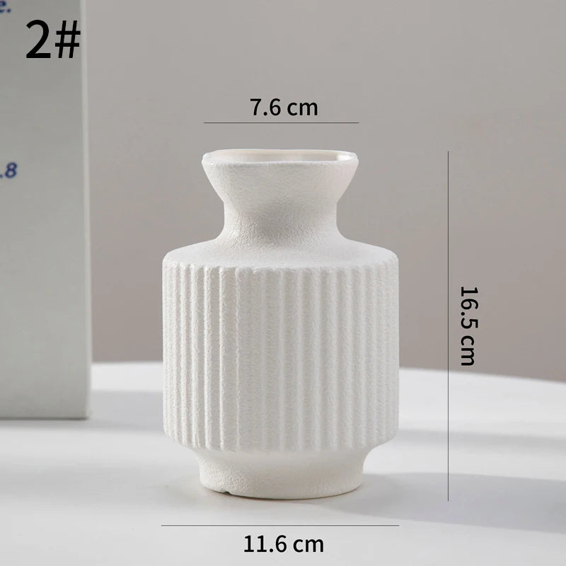Modern Style Vase Room Decoration Plastic Flower Vase Wihte Black Flower Bottle Aesthetic Floral Arrangement Display Vase