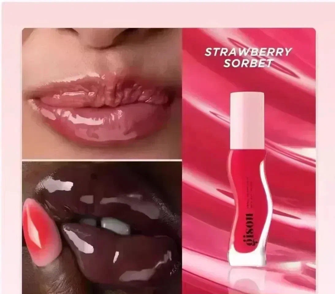 Gisou Moisturizing Glazed Plum Lip Balm Lip Oil Gloss Care Of The Lips Benetitnt For Lips Plumping Exfoliating Plumping Gloss