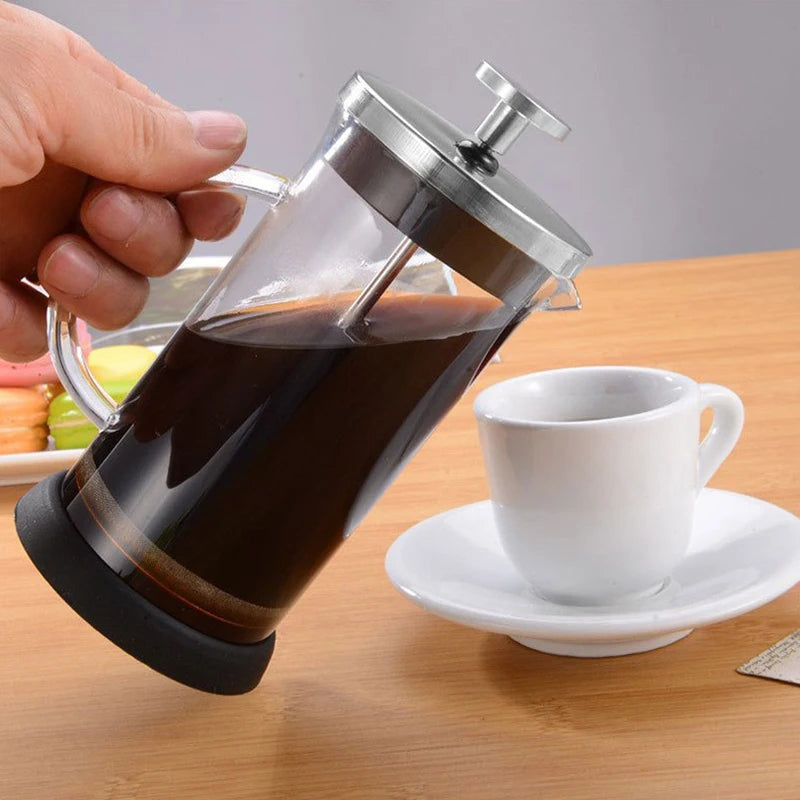 JUSTINLAU Coffee French Press Pot With Filter High borosilicate glass Hand Punch Coffee Pot Multifunctional Brewing Tea Milk Pot