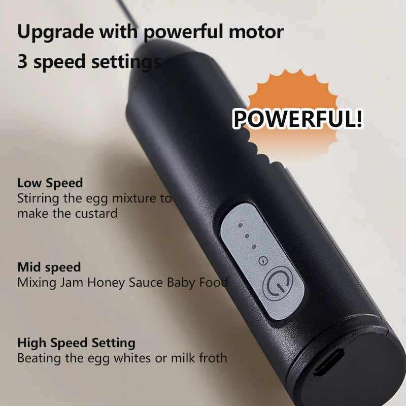 USB Rechargeable Electric Milk Frother & Egg Beater