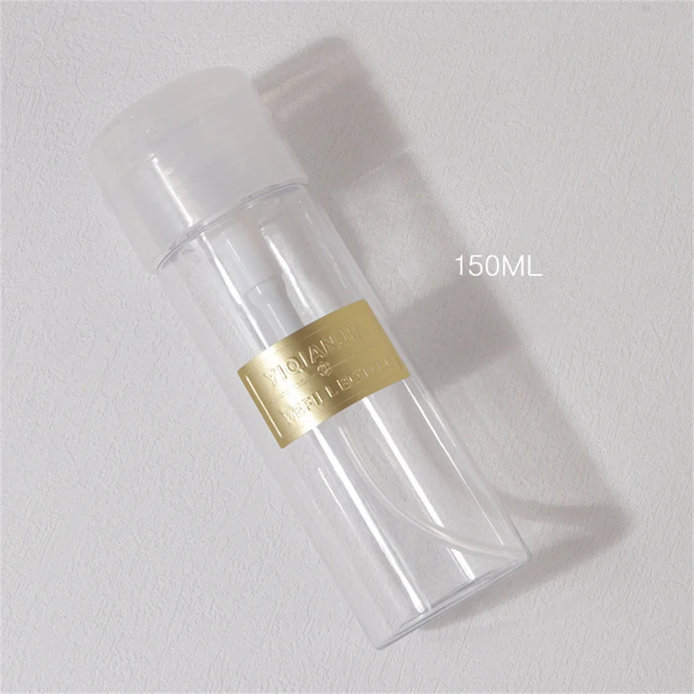 150/200/300/500ml Manicure Removal Press Bottle Clear Empty Pump Bottle Portable Nail Polish Remover Cleanser Cosmetic Dispenser