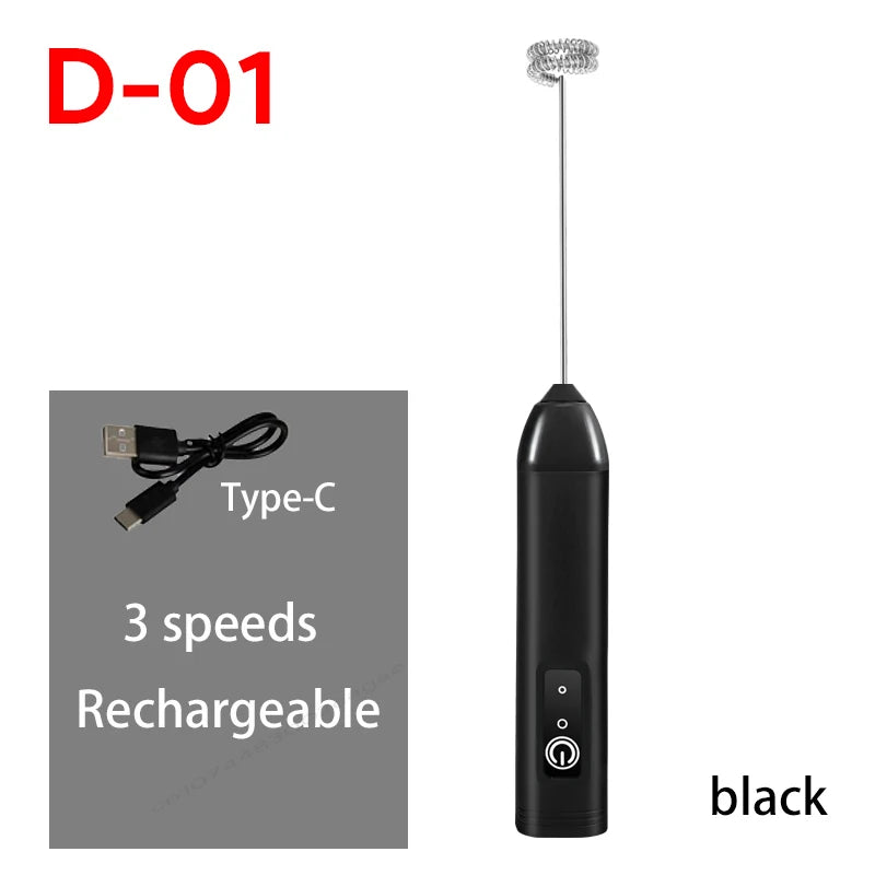 USB Rechargeable Electric Milk Frother & Egg Beater
