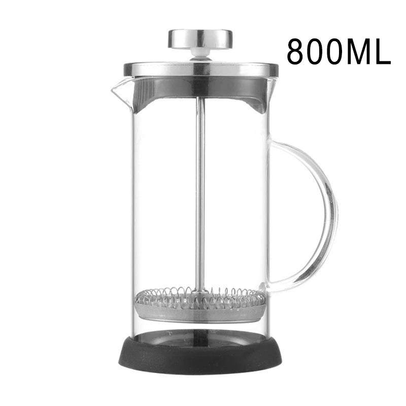 JUSTINLAU Coffee French Press Pot With Filter High borosilicate glass Hand Punch Coffee Pot Multifunctional Brewing Tea Milk Pot