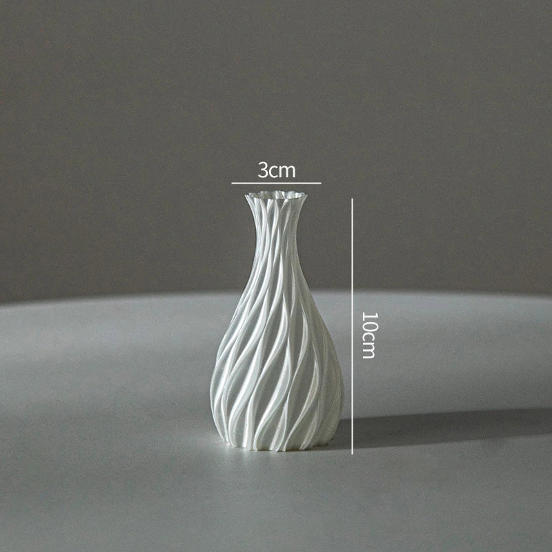 Modern Style Vase Room Decoration Plastic Flower Vase Wihte Black Flower Bottle Aesthetic Floral Arrangement Display Vase