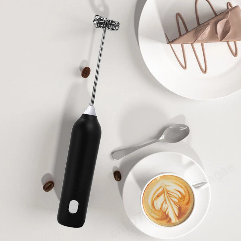 USB Rechargeable Electric Milk Frother & Egg Beater