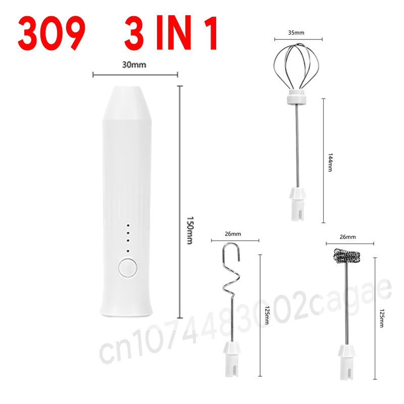 USB Rechargeable Electric Milk Frother & Egg Beater