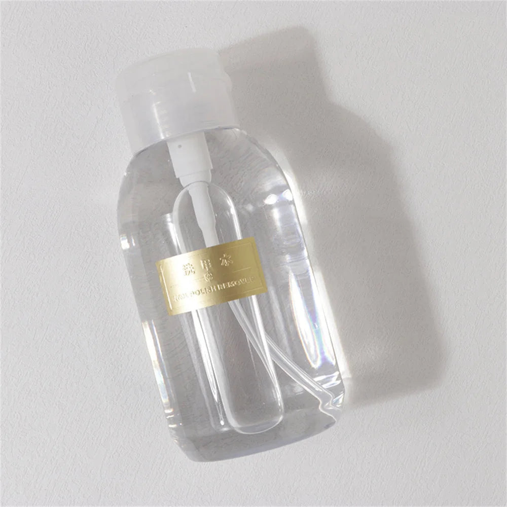 150/200/300/500ml Manicure Removal Press Bottle Clear Empty Pump Bottle Portable Nail Polish Remover Cleanser Cosmetic Dispenser