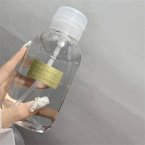 150/200/300/500ml Manicure Removal Press Bottle Clear Empty Pump Bottle Portable Nail Polish Remover Cleanser Cosmetic Dispenser