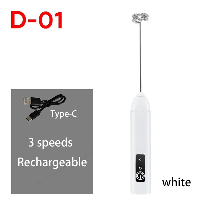 USB Rechargeable Electric Milk Frother & Egg Beater