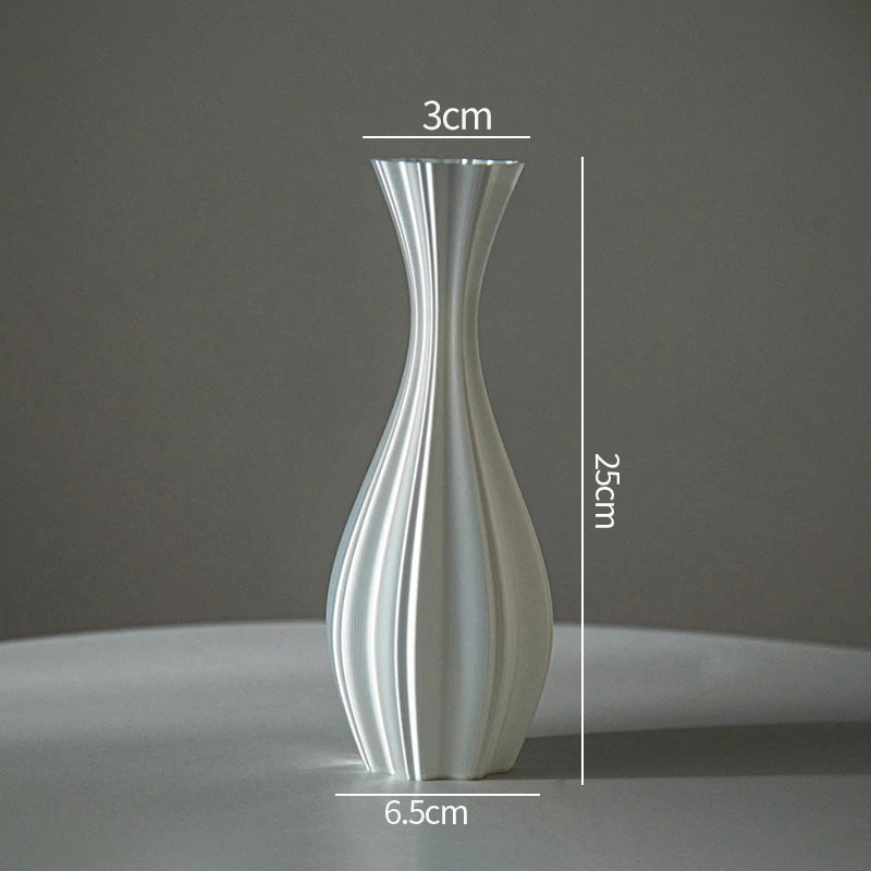 Modern Style Vase Room Decoration Plastic Flower Vase Wihte Black Flower Bottle Aesthetic Floral Arrangement Display Vase