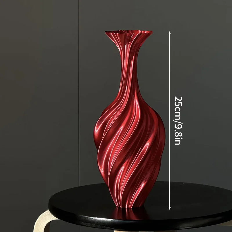 Modern Style Vase Room Decoration Plastic Flower Vase Wihte Black Flower Bottle Aesthetic Floral Arrangement Display Vase